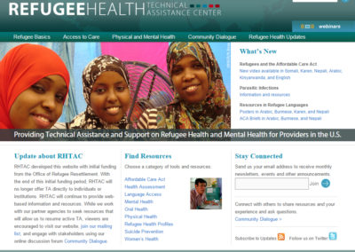 Refugee Health Technical Assistance Center Webpage
